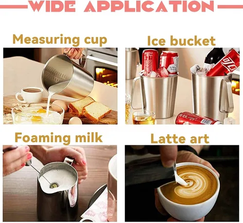 Miniatura 7 de Othmro 1 taza medidora de acero inoxidable de 23.7 fl oz, 24 onzas, 2 escalas de medición, incluyendo escala ML, escala de onzas, vaso graduado