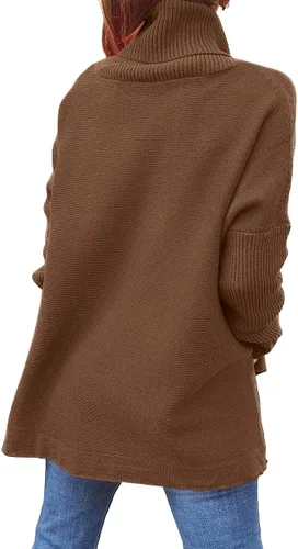 Miniatura 8 de LILLUSORY Women's Turtleneck Oversized Sweaters 2023 Fall Long Batwing Sleeve Spilt Hem Tunic Pullover Sweater Knit Tops