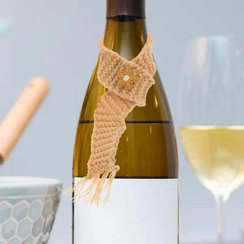 Miniatura 7 de EXCEART 10pcs Mini bufanda decorativa ajustable muñeca bufanda para botella de vino DIY proyectos favores Kawaii muñeca accesorios Caqui