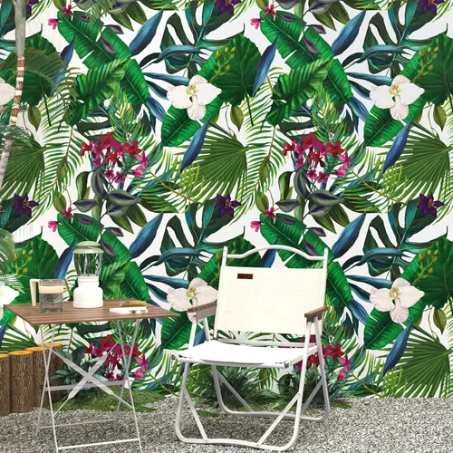 Miniatura 5 de Papel tapiz botánico para despegar y pegar, papel de contacto floral verde para paredes, autoadhesivo para plantas, hojas, selva, papel tapiz