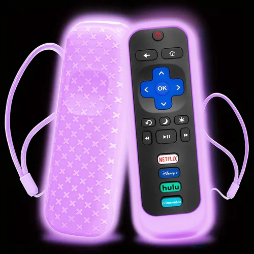 Miniatura 7 de Funda para TCL Roku TV RC280 Remoto, cubierta de batería para Hisense Roku Remoto Reemplazo de Silicona Universal Funda Piel Brillante