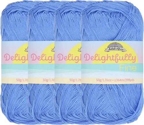 Miniatura 42 de JubileeYarn - Ovillo de hilo deliciosamente fino, 1.76 oz/madeja de rayón de bambú, color rosa polvo, 4 madejas