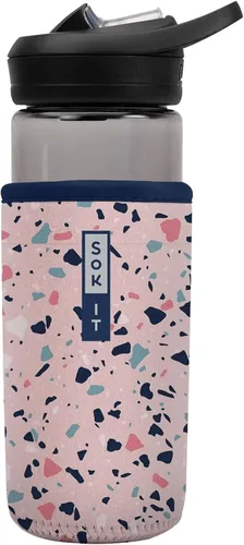 Miniatura 195 de Sok It BotlSok Funda para botella de agua con cubierta de neopreno aislante (Floral abstracto, se ajusta a CamelBak o Nalgene de 12 onzas)
