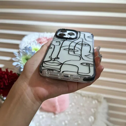 Miniatura 5 de Funda para iPhone 14 Plus, lindo diseño artístico de líneas faciales, diseño kawaii, diseño femenino de dibujos animados para mujeres, niñas