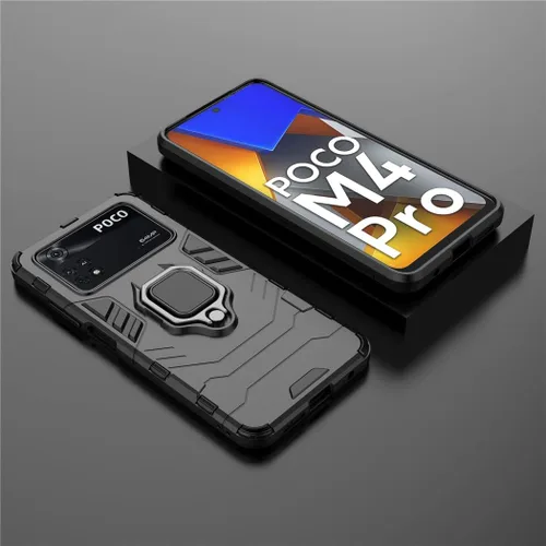 Miniatura 6 de MaiJin Compatible con funda Xiaomi Mi Poco M4 Pro 4G, soporte de anillo de metal a prueba de golpes (funciona con soporte magnético para automóvil)