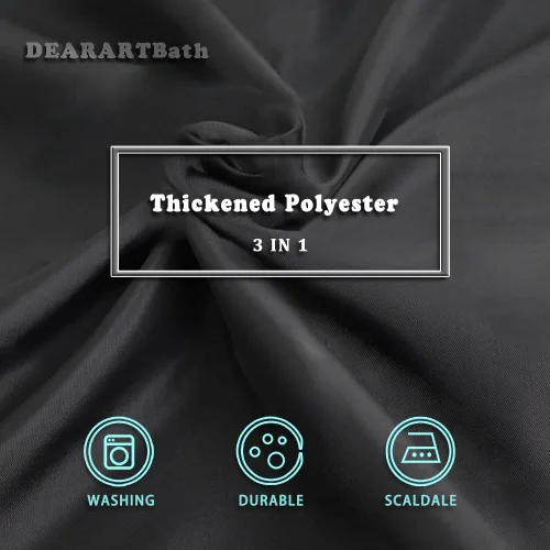 Miniatura 2 de DEARART Juego de cortinas de ducha negras de 60 pulgadas de ancho x 72 pulgadas de alto, cortinas de ducha de tela con ojales y ganchos, de secado