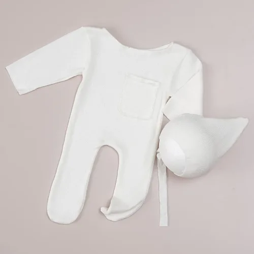 Miniatura 5 de Accesorios de fotografía para recién nacidos, trajes para niños y niñas, gorro y mameluco con pies, conjunto de disfraz para sesión de fotos