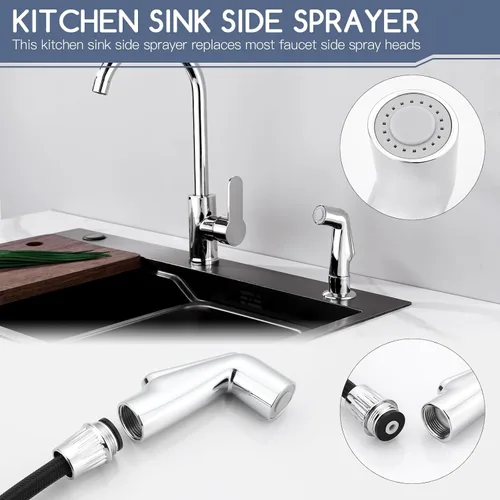 Miniatura 2 de Repuesto de rociador de fregadero de cocina, cabezal rociador lateral universal para fregadero, cabezal rociador de grifo de fregadero de cocina