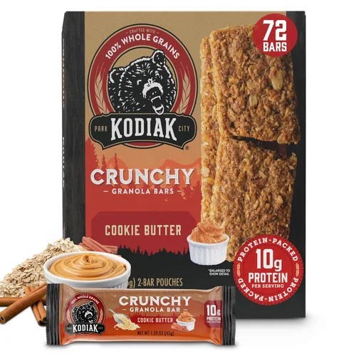Miniatura 13 de Kodiak Cakes Barritas crujientes de granola Protien, chispas de chocolate, alto contenido de proteínas, 100% granos integrales, 12 cajas con 6