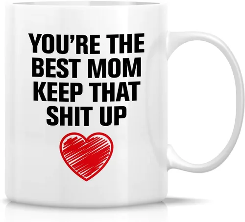 Miniatura 47 de Retreez - Taza divertida con texto en inglés "Mum Well Done I'm Awesome", 325 ml, tazas de café de cerámica, mensaje divertido, sarcástico