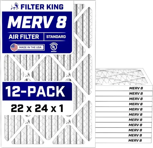 Miniatura 109 de Filter King Filtro de aire de 5.88 x 12.13 x 1 (MERV 8) (paquete de 12) filtros de horno de CA para control de polvo y alergias, fabricados en EE.