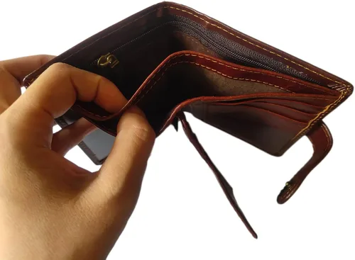 Miniatura 53 de Hombres Cool Eagle Wolf Caballo Totem Cuero Vaca Vertical Cartera Cremallera Multi-tarjeta Titular, Tótem de caballo, Minimalista