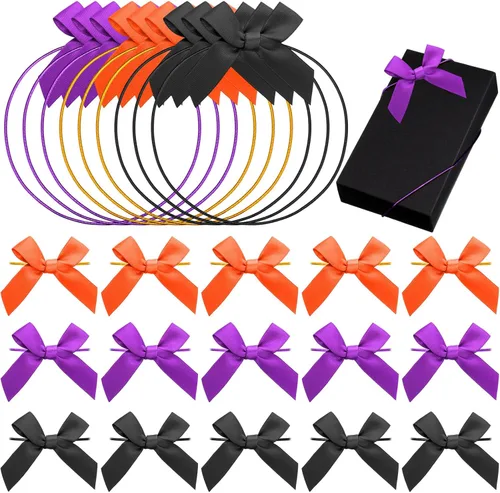 Miniatura 8 de Windyun 60 lazos elásticos para cajas de regalo de 15.74 pulgadas, lazo elástico elástico para el día de la madre con lazo de cinta, cuerda