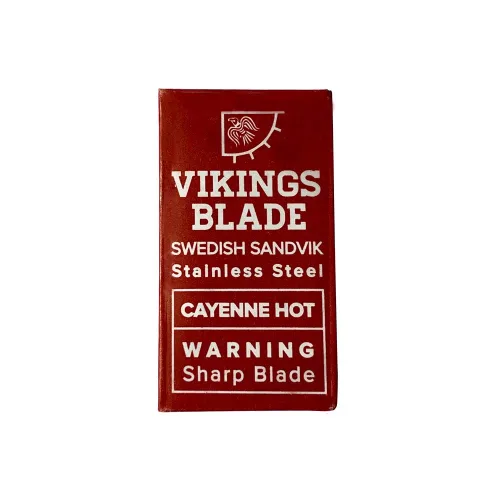 Miniatura 4 de VIKINGS BLADE Cuchillas de afeitar de seguridad de doble filo, 50 cuchillas, acero sueco + revestimiento de platino, cuchillas de afeitar