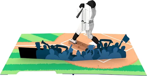 Miniatura 2 de Béisbol – Tarjeta de felicitación 3D desplegable para todas las ocasiones – amor, cumpleaños, Navidad, deportes, felicitaciones – Nota de mensaje