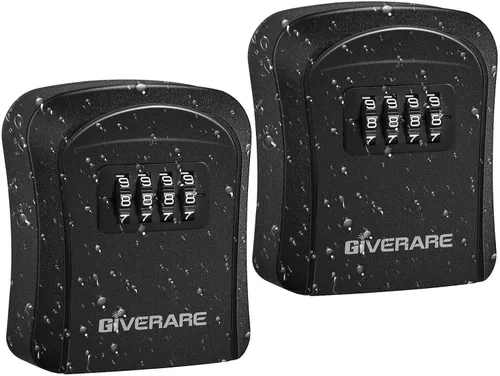 Miniatura 10 de GIVERARE Caja de Seguridad para Llaves con Combinación, Caja de Bloqueo de 4 Dígitos para Montar en Pared, Ocultador de Llaves Impermeable
