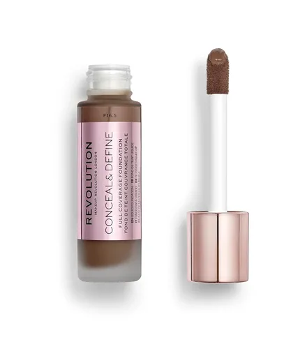 Miniatura 2 de Makeup Revolution Base oculta y define, cobertura completa y acabado mate, F13.2 para tonos de piel oscuros, vegano y libre de crueldad, 0.7 onzas