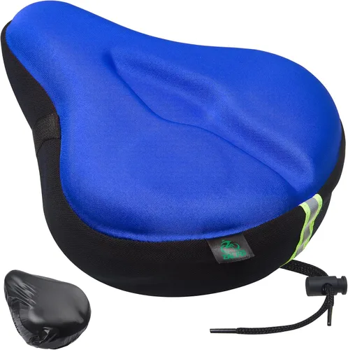 Miniatura 20 de Zacro Cojín de asiento de bicicleta, funda acolchada de gel para asiento de bicicleta para hombres y mujeres, cómodo, asiento de bicicleta Rosa