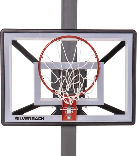 Miniatura 22 de Aro de baloncesto juvenil Silverback Junior de 33" con tecnología de montaje Lock 'n Rock. Se monta en postes redondos y verticales, color negro