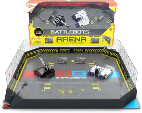 HEXBUG BattleBots Arena Bite Force & Blacksmith, robot de juguete de control remoto para niños con más de 20 piezas, juguetes STEM para niños y