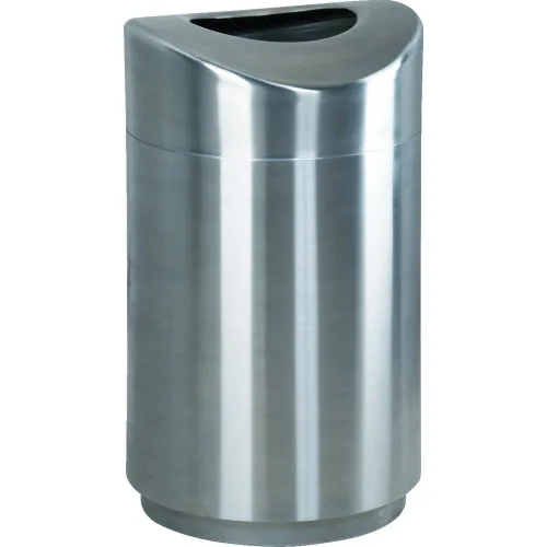 Rubbermaid Commercial Products Executive Series Eclipse - Bote de basura abierto, 30 galones, acero inoxidable, 30 galones, contenedor de basura