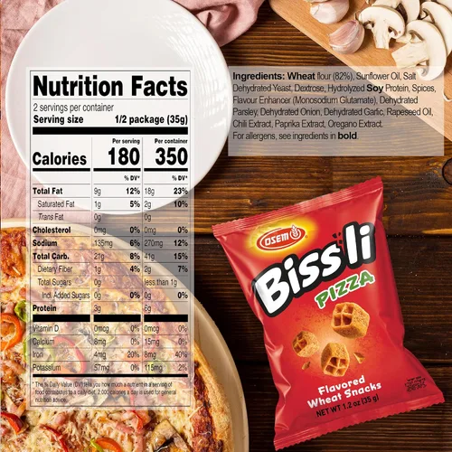 Miniatura 2 de Osem Bissli Pizza – Bocadillos con sabor a pizza, aperitivo para niños y adultos, bocados de sabor israelí kosher, chips de trigo vegano crujientes