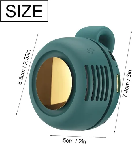 Miniatura 5 de Drkicsy 3 ventiladores pequeños de cuello con clip de torbellino, ventilador de enfriamiento portátil de 3 velocidades recargables, ventiladores