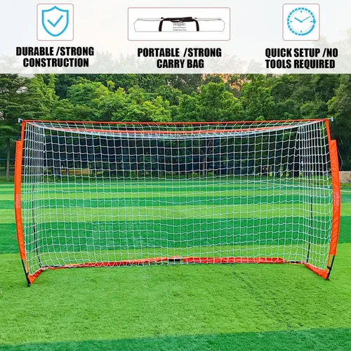 Miniatura 4 de Portería de fútbol para patio trasero Red portátil plegable de metal Fácil instalación Red portátil para todas las edades 1 par