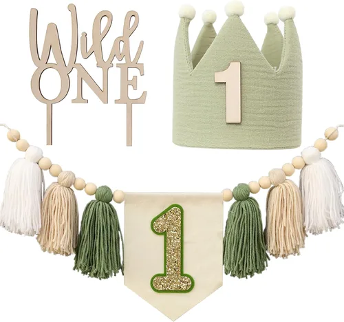 Miniatura 23 de Banner de Silla Alta con Margaritas Bohemias Primer Cumpleaños Niña Para Decoraciones de Primera Fiesta Conjunto Con Adorno de Pastel Hecho a Mano