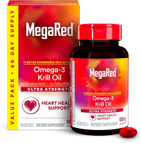 Miniatura 25 de MegaRed - Aceite de krill Omega-3 350mg cápsulas blandas (130 unidades en una botella), ácidos grasos omega-3 EPA y DHA sin regusto a pescado a