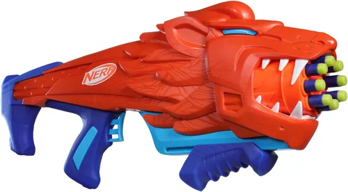 Miniatura 12 de NERF Wild Lionfury, lanzador de dardos fácil de jugar, 16 dardos Nerf Elite, juguetes de león Nerf Blaster para niños y niñas de 6 años en adelante