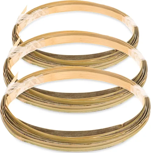 EXCEART Tiras 3 rollos de caña plana ancha fina caña de bambú natural Bobina plana para cesta de tejer suministros de caña de ratán correas DIY Verde