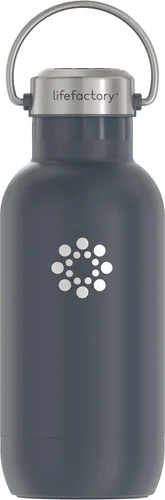 Miniatura 16 de Lifefactory Botella deportiva aislada al vacío de acero inoxidable de 16 onzas, mezclilla oscura