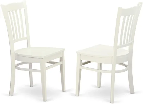 Miniatura 3 de East West Furniture HLGR5-LWH-W - Juego de muebles de comedor de 5 piezas, incluye una mesa de comedor redonda con pedestal y 4 sillas de asiento