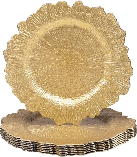 Miniatura 12 de MAONAME Juego de 8 platos base redondos negros de 13 pulgadas, bajoplatos de arrecife para platos de cena, platos base de plástico para boda