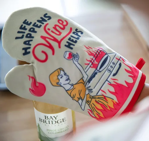 Miniatura 6 de Crazy Dog T-Shirts Life Happens Wine Help Funny Cooking Beber Wine Lover Accesorios de cocina