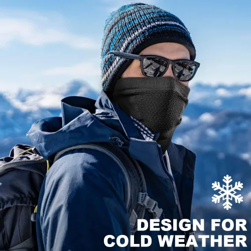Miniatura 2 de WTACTFUL Calentador de Cuello de Invierno Polaina a Prueba de Viento Máscara Facial Pasamontañas Bandana para Esquí Snowboard Todo negro