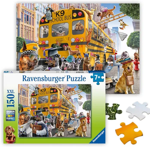 Ravensburger - Pet School Pals - Rompecabezas de 150 piezas - Coloridas travesuras caninas - Imágenes audaces y brillantes - Regalo ideal - Calidad