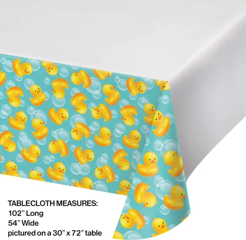 Miniatura 2 de Creative Converting Mantel de plástico con estampado de bordes, baño de burbujas, suministros para fiestas, 54 x 102 pulgadas, multicolor, 1 unidad