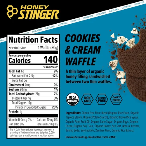 Miniatura 2 de Honey Stinger Gofre Orgánico Sin Gluten de Galletas y Crema, Stroopwafel Energético para Ejercicio, Resistencia y Rendimiento, Nutrición Deportiva