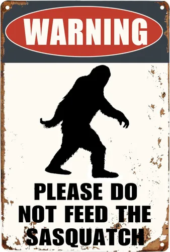 Vintage Letrero de lata de Bigfoot Gracioso Letrero de metal de Sasquatch Regalos para decoración de pared al aire libre 8"x12"