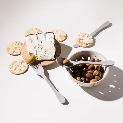 Miniatura 7 de Knork Eco Spoon - Juego de cubiertos reutilizables de bambú a base de plantas, 12 piezas, color gris