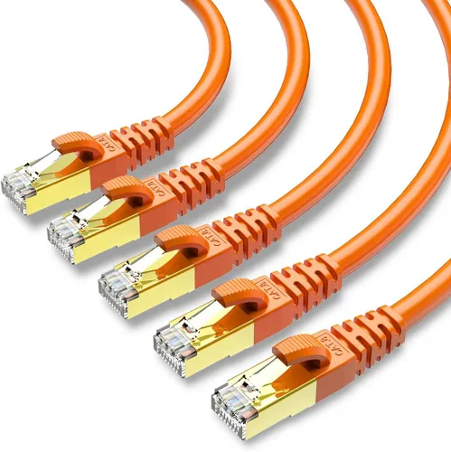 Cable blindado para conexión de red SFTP Ethernet Cat 8, cable LAN de alta velocidad de alta resistencia con conector RJ45 chapado en oro, Paquete