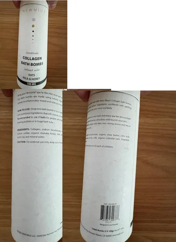 Miniatura 8 de Bombas cremosas de baño de burbujas de colágeno con aceites esenciales de leche de avena, miel, regalo de baño de lujo, nutrición para la piel seca
