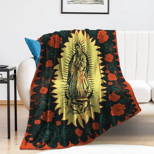 Miniatura 2 de Manta de Virgen María, regalos de Nuestra Señora de Guadalupe, manta cálida y acogedora de franela de microfibra para todas las estaciones, 59 x 79