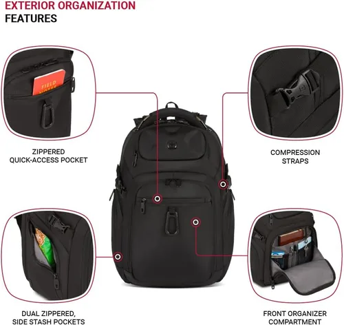 Miniatura 3 de SwissGear Endure ScanSmart – Mochila para portátil con tecnología TSA aprobada – Compatible con la mayoría de laptops de 17" – Múltiples bolsillos