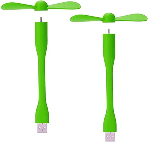 Sokelinn-six Ventilador flexible USB, mini ventiladores de refrigeración portátiles alimentados por USB para banco de energía, portátil, PC, Verde