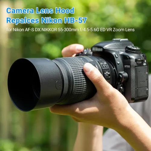 Miniatura 2 de JJC Parasol reversible para lente Nikon AF-S DX NIKKOR 2.165-11.811 in f/4.5-5.6G ED VR Zoom en NikonD3400 D3500 D5600 D7100 D7500 Reemplaza Nikon