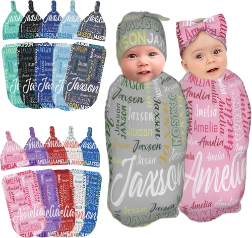 Miniatura 14 de Manta personalizada para bebé con capucha para niña y niño con nombre Mantas personalizadas para bebés para niñas y niños con nombre Artículos