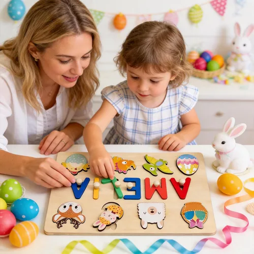 Miniatura 3 de Rompecabezas con Nombre Personalizado para Niños - Regalos de Navidad Personalizados para Niñas y Niños Pequeños - Juguetes de Aprendizaje Temprano